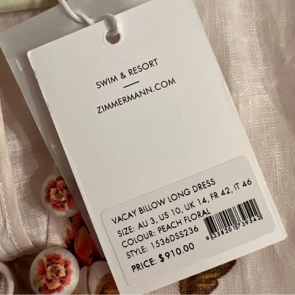 💐 Zimmermann Vacay Billow belted  floral linen maxi dress 💐 - Picture 15 of 16